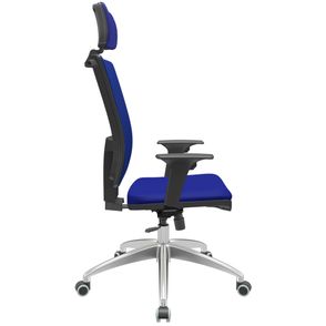 Cadeira Office Brizza Soft Aero Azul RelaxPlax Com Encosto Cabeca Base Aluminio 126cm - 63504