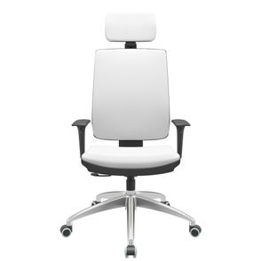 Cadeira Office Brizza Soft Aero Branco RelaxPlax Com Encosto Cabeca Base Aluminio 126cm - 63506