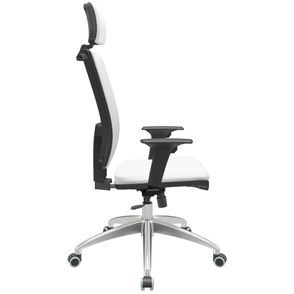 Cadeira Office Brizza Soft Aero Branco RelaxPlax Com Encosto Cabeca Base Aluminio 126cm - 63506