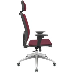 Cadeira Office Brizza Soft Poliester Vinho RelaxPlax Com Encosto Cabeca Base Aluminio 126cm - 63508
