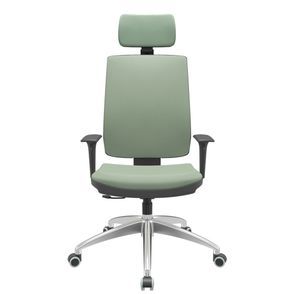 Cadeira Office Brizza Soft Vinil Verde RelaxPlax Com Encosto Cabeca Base Aluminio 126cm - 63511