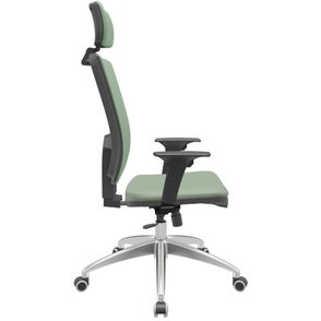Cadeira Office Brizza Soft Vinil Verde RelaxPlax Com Encosto Cabeca Base Aluminio 126cm - 63511