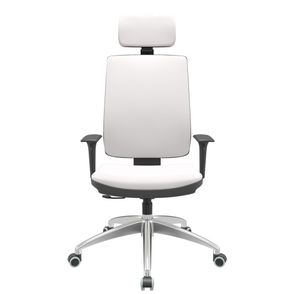 Cadeira Office Brizza Soft Vinil Branco RelaxPlax Com Encosto Cabeca Base Aluminio 126cm - 63512