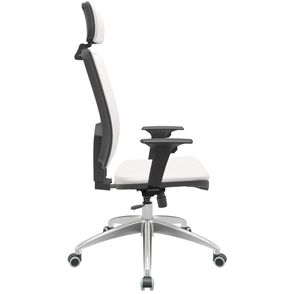 Cadeira Office Brizza Soft Vinil Branco RelaxPlax Com Encosto Cabeca Base Aluminio 126cm - 63512