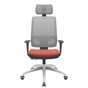 Cadeira Office Brizza Tela Cinza Com Encosto Assento Concept Rose RelaxPlax Base Aluminio 126cm - 63591