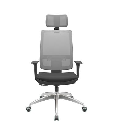 Cadeira Office Brizza Tela Cinza Com Encosto Assento Aero Preto RelaxPlax Base Aluminio 126cm - 63585