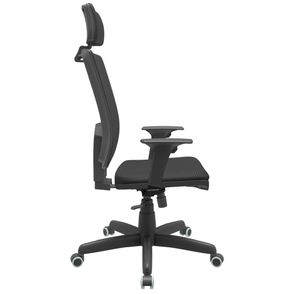 Cadeira Office Brizza Tela Preta Com Encosto Assento Aero Preto RelaxPlax Base Standard 126cm - 63613