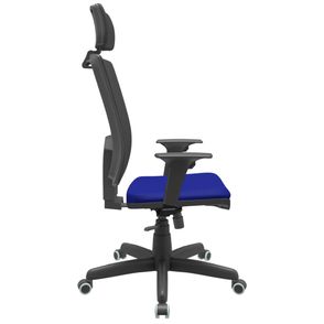 Cadeira Office Brizza Tela Preta Com Encosto Assento Aero Azul RelaxPlax Base Standard 126cm - 63614