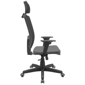 Cadeira Office Brizza Tela Preta Com Encosto Assento Poliester Cinza RelaxPlax Base Standard 126cm - 63622