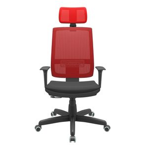 Cadeira Office Brizza Tela Vermelha Com Encosto Assento Aero Preto RelaxPlax Base Standard 126cm - 63629