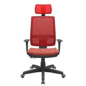 Cadeira Office Brizza Tela Vermelha Com Encosto Assento Concept Rose RelaxPlax Base Standard 126cm - 63633