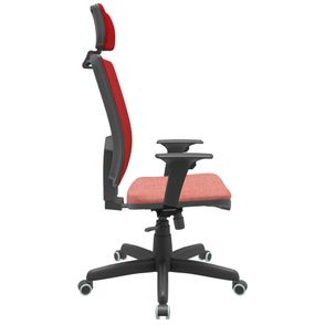 Cadeira Office Brizza Tela Vermelha Com Encosto Assento Concept Rose RelaxPlax Base Standard 126cm - 63633