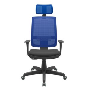 Cadeira Office Brizza Tela Azul Com Encosto Assento Aero Preto RelaxPlax Base Standard 126cm - 63646