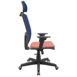 Cadeira Office Brizza Tela Azul Com Encosto Assento Concept Rose RelaxPlax Base Standard 126cm - 63650