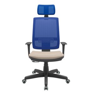 Cadeira Office Brizza Tela Azul Com Encosto Assento Poliester Fendi RelaxPlax Base Standard 126cm - 63652