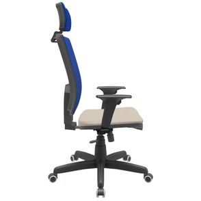 Cadeira Office Brizza Tela Azul Com Encosto Assento Poliester Fendi RelaxPlax Base Standard 126cm - 63652