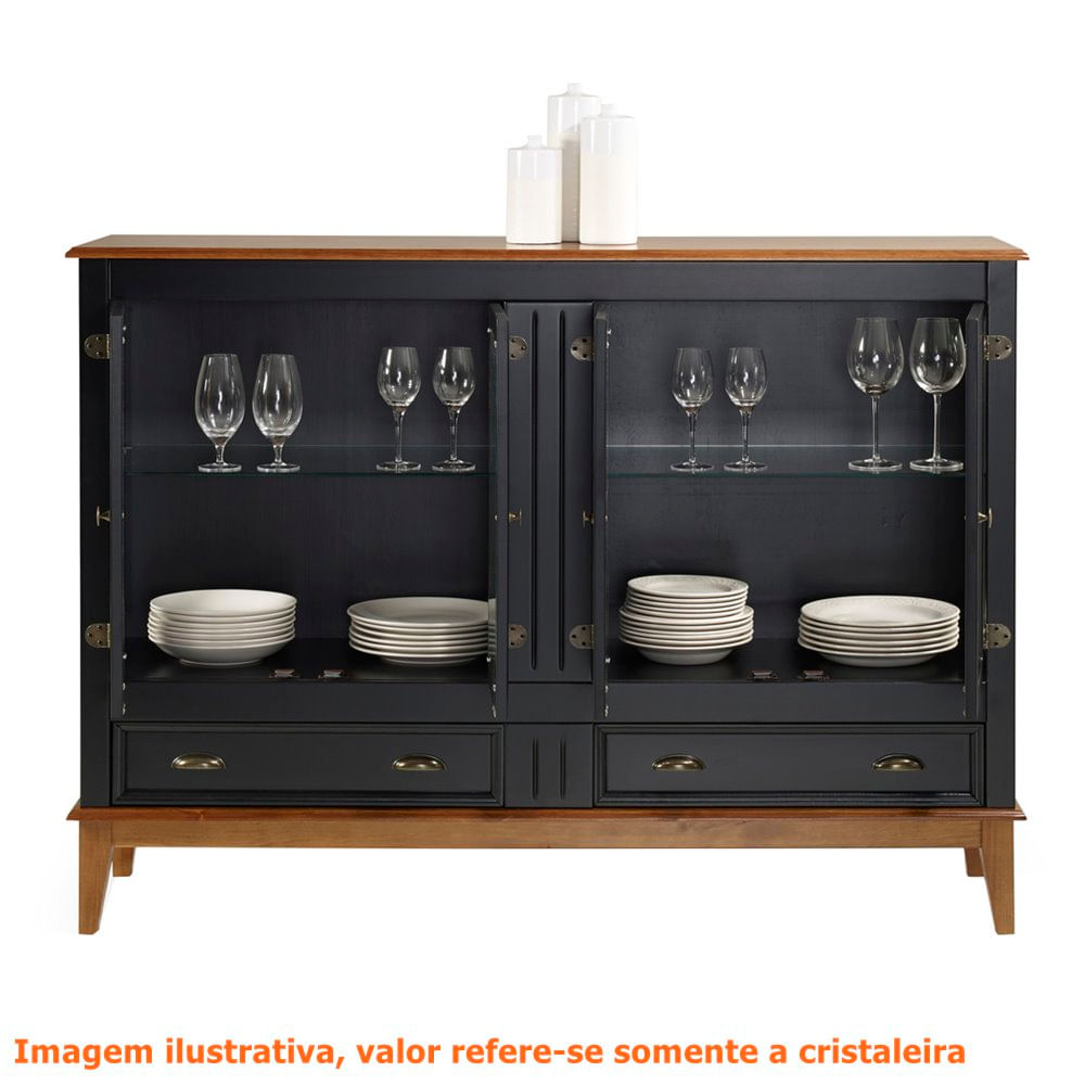 Cristaleira-Agatha-4-Portas-e-2-Gavetas-cor-Preto-com-Amendoa-149-cm---63475
