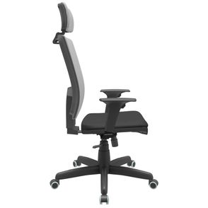 Cadeira Office Brizza Tela Cinza Com Encosto Assento Aero Preto RelaxPlax Base Standard 126cm - 63661