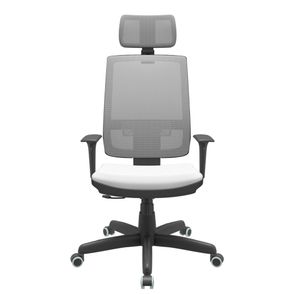 Cadeira Office Brizza Tela Cinza Com Encosto Assento Aero Branco RelaxPlax Base Standard 126cm - 63664