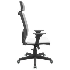Cadeira Office Brizza Tela Cinza Com Encosto Assento Aero Branco RelaxPlax Base Standard 126cm - 63664