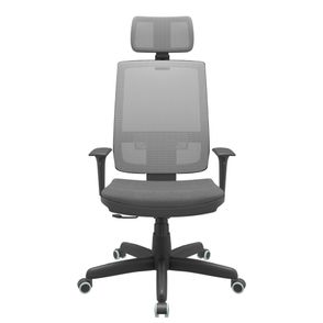 Cadeira Office Brizza Tela Cinza Com Encosto Assento Poliester Cinza RelaxPlax Base Standard 126cm - 63670
