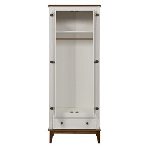 Armario Malibu 2 Portas e 1 Gaveta cor Branco com Amendoa 204 cm - 62386