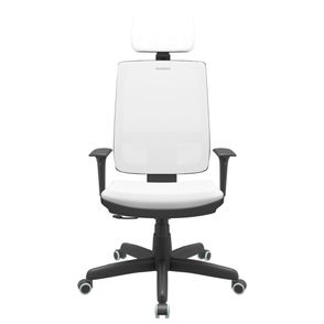Cadeira Office Brizza Tela Branca Com Encosto Assento Aero Branco RelaxPlax Base Standard 126cm - 63681