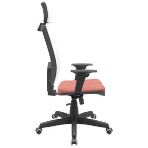 Cadeira Office Brizza Tela Branca Com Encosto Assento Concept Rose RelaxPlax Base Standard 126cm - 63682