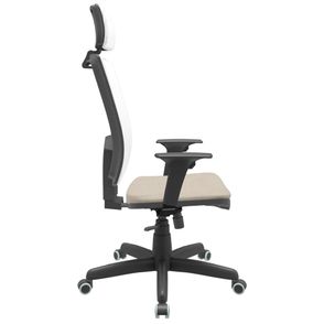 Cadeira Office Brizza Tela Branca Com Encosto Assento Poliester Fendi RelaxPlax Base Standard 126cm - 63684