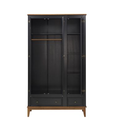 Armario Malibu 3 Portas e 2 Gavetas cor Preto com Amendoa 204 cm - 63569