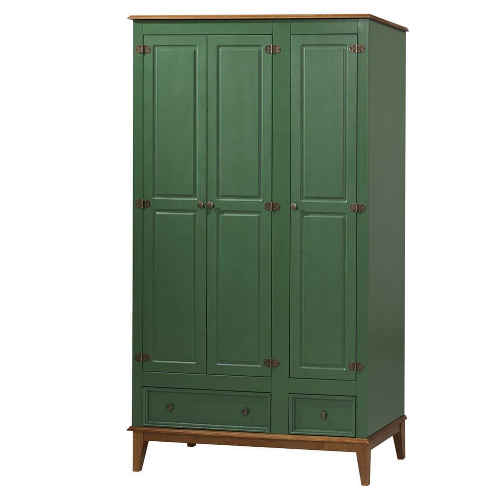 Armario-Malibu-3-Portas-e-2-Gavetas-cor-Verde-com-Amendoa-204-cm---63588