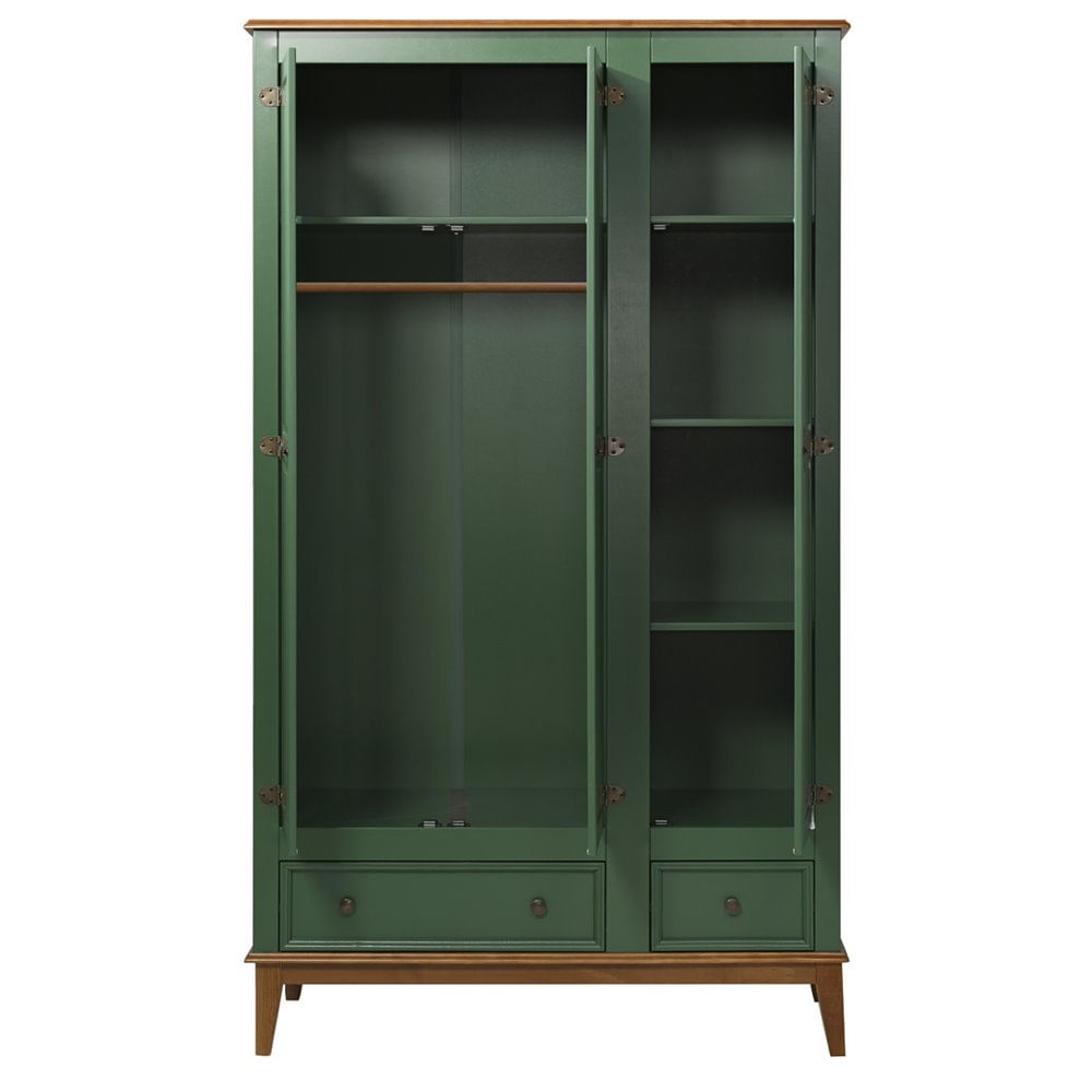 Armario-Malibu-3-Portas-e-2-Gavetas-cor-Verde-com-Amendoa-204-cm---63588