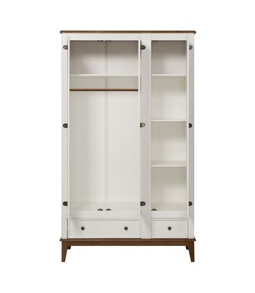 Armario Malibu 3 Portas e 2 Gavetas cor Branco com Amendoa 204 cm - 63590
