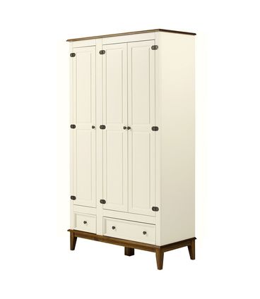 Armario Malibu 3 Portas e 2 Gavetas cor Off White com Amendoa 204 cm - 63656