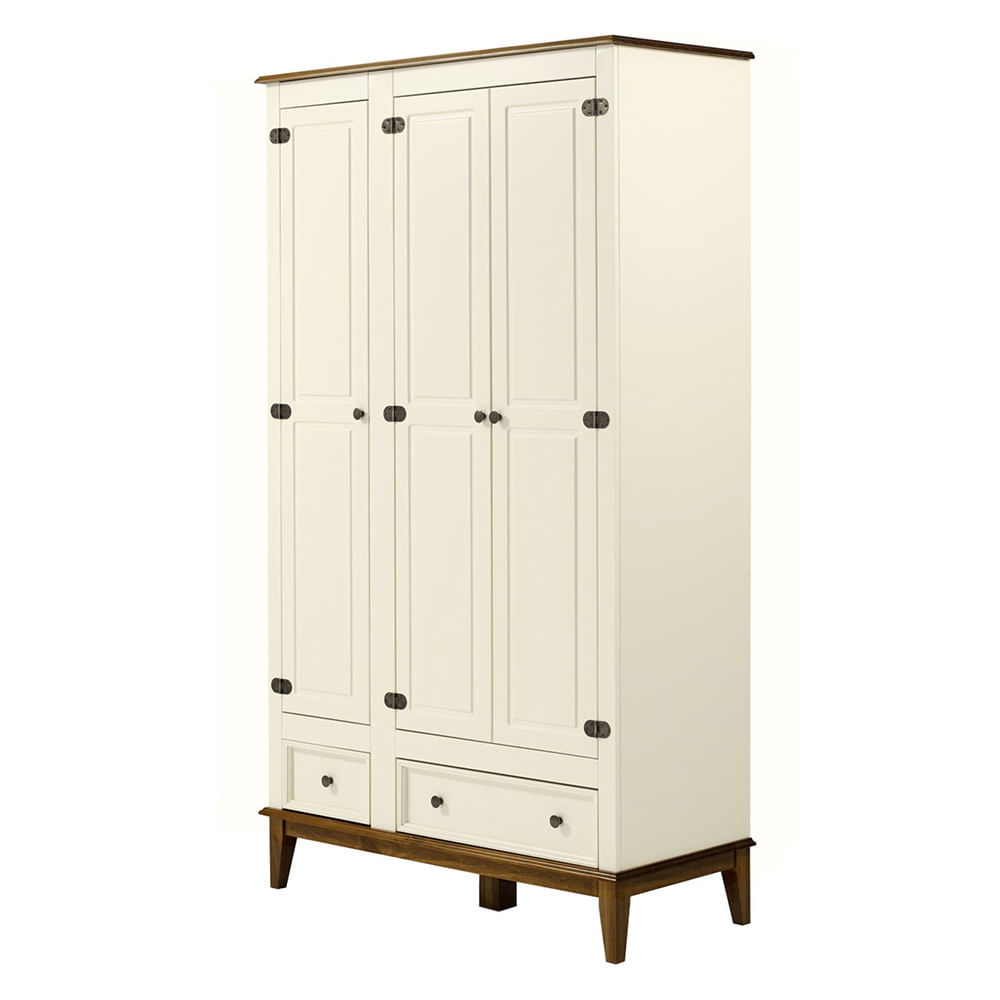 Armario-Malibu-3-Portas-e-2-Gavetas-cor-Off-White-com-Amendoa-204-cm---63656