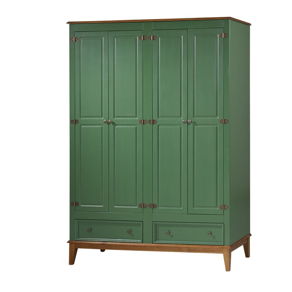 Armario-Malibu-4-Portas-e-2-Gavetas-cor-Verde-com-Amendoa-204-cm---63658