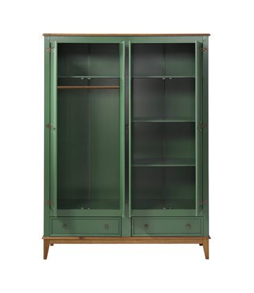 Armario Malibu 4 Portas e 2 Gavetas cor Verde com Amendoa 204 cm - 63658