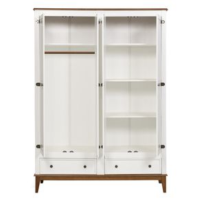 Armario Malibu 4 Portas e 2 Gavetas cor Branco com Amendoa 204 cm - 63668