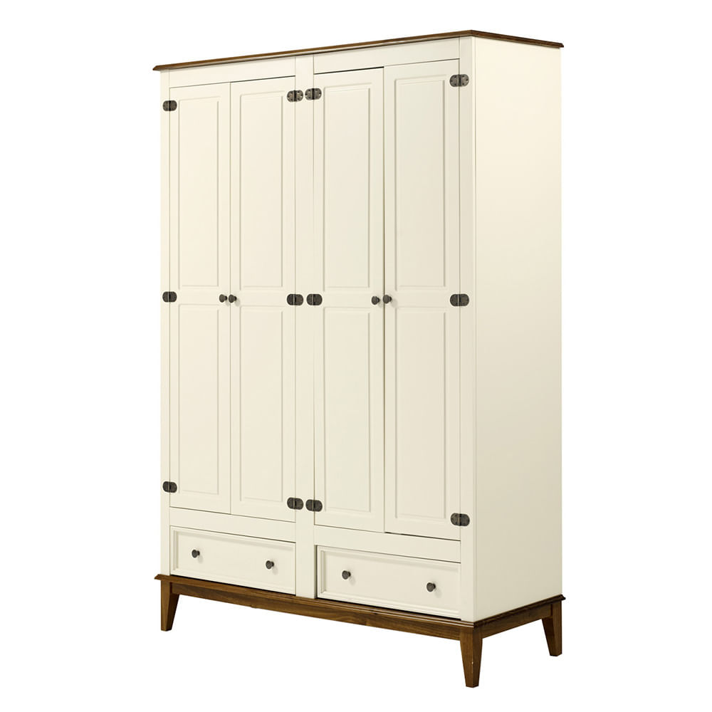 Armario-Malibu-4-Portas-e-2-Gavetas-cor-Off-White-com-Amendoa-204-cm---63669