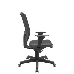 Cadeira Office Brizza Tela Preta Assento Vinil Preto Autocompensador Base Standard 120cm - 63690