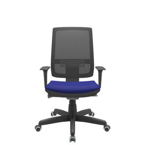 Cadeira Office Brizza Tela Preta Assento Aero Azul Autocompensador Base Standard 120cm - 63692