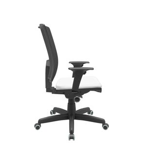 Cadeira Office Brizza Tela Preta Assento Aero Branco Autocompensador Base Standard 120cm - 63694