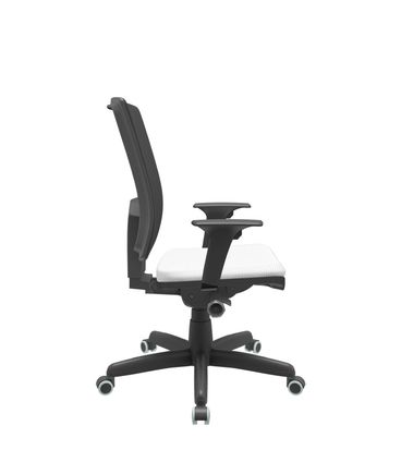 Cadeira Office Brizza Tela Preta Assento Aero Branco Autocompensador Base Standard 120cm - 63694