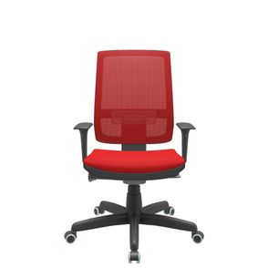 Cadeira Office Brizza Tela Vermelha Assento Aero Vermelho Autocompensador Base Standard 120cm - 63707