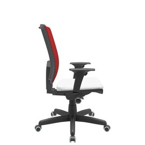 Cadeira Office Brizza Tela Vermelha Assento Aero Branco Autocompensador Base Standard 120cm - 63708