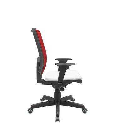 Cadeira Office Brizza Tela Vermelha Assento Aero Branco Autocompensador Base Standard 120cm - 63708