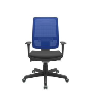 Cadeira Office Brizza Tela Azul Assento Aero Preto Autocompensador Base Standard 120cm - 63712