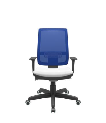 Cadeira Office Brizza Tela Azul Assento Aero Branco Autocompensador Base Standard 120cm - 63715