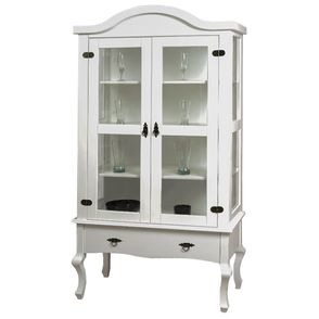 Cristaleira Versalhes 2 Portas e 1 Gaveta cor Branco 192 cm - 63702