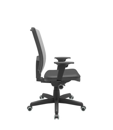 Cadeira Office Brizza Tela Cinza Assento Vinil Preto Autocompensador Base Standard 120cm - 63717